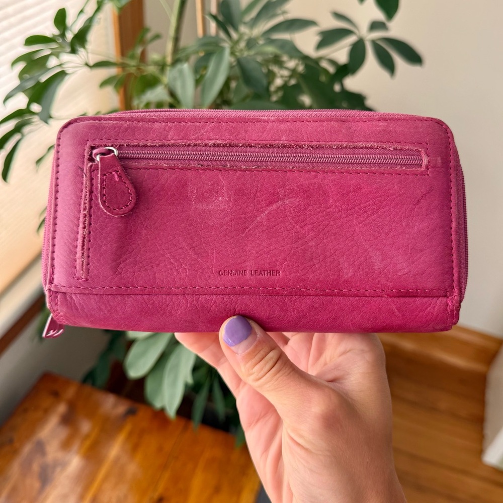 Pink Genuine leather wallet